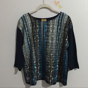 Ruby Rd. Petite Navy Blue Top | Size Medium